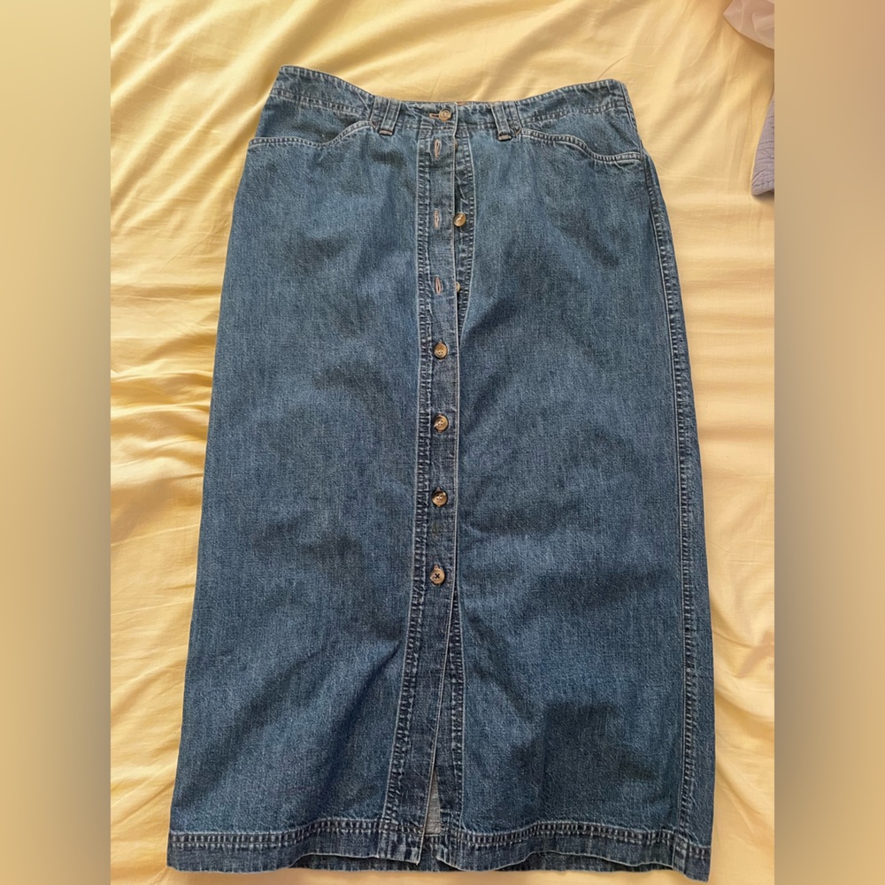 Vintage denim midi skirt